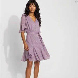 NWT White House Black Market Petite Godet Dress with Metallic Clip size 6